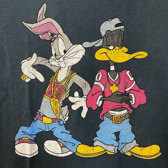 Looney Tunes Bugs Bunny Daffy Duck Hip Hop T-Shirt Small - Picture 2 of 4
